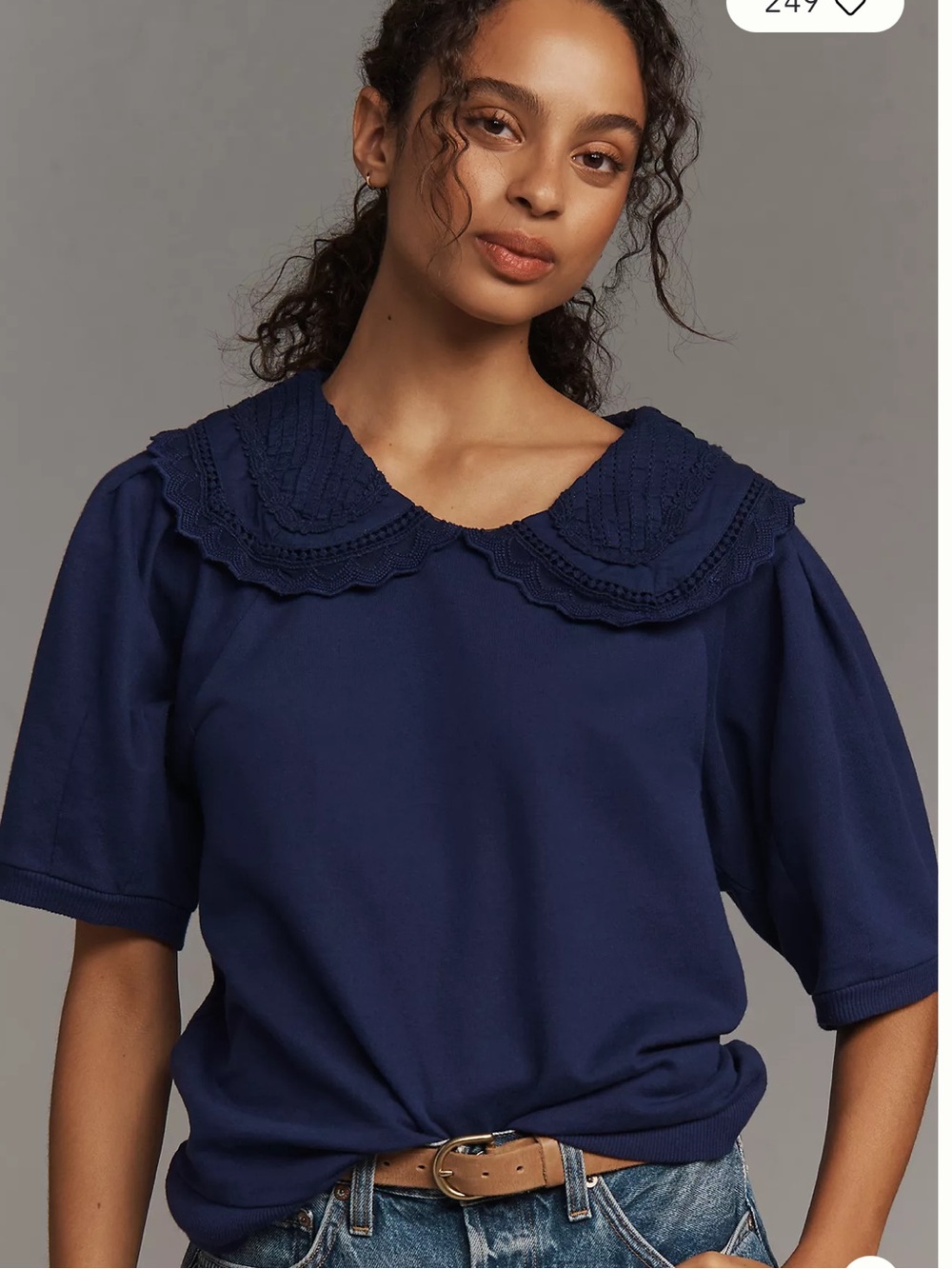 Anthropologie Maeve eyelet collared blouse